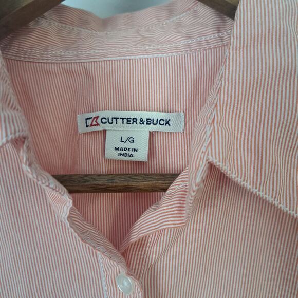 Cutter&Buck Miami Dolphins Long Sleeve Button Up Women's Shirt Orange White NFL - Picture 6 of 8